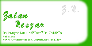 zalan meszar business card